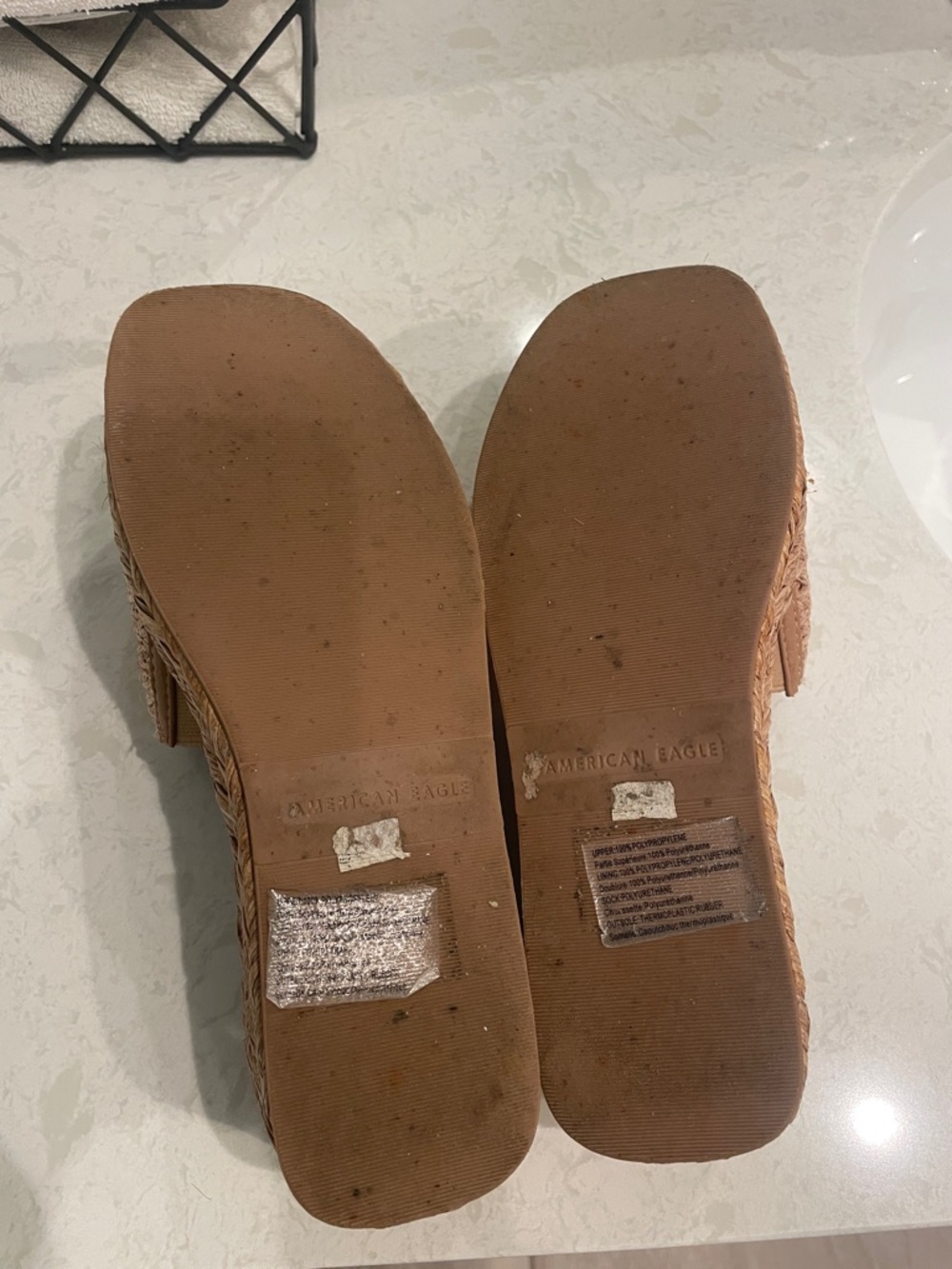 American Eagle Outfitters Brown Braided Slide Sandals - Picture 3 of 9